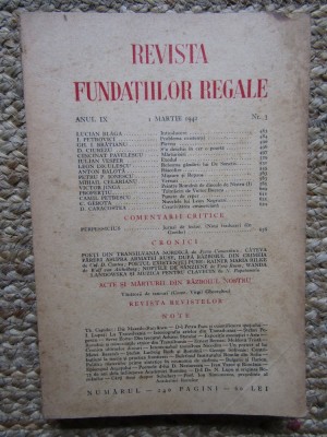 Revista Fundatiilor Regale - Anul IX 1MARTIE 1942 Nr. 3 foto