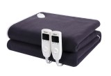 Cumpara ieftin Patura ZLN-4120, Bleumarin cu incalzire electrica Soft Polar Fleece, Negru Pentru doua persoane 160X140 cm, 2x60 W, Temporizator 1-10 ore, ZILAN