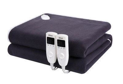 Patura ZLN-4120, Bleumarin cu incalzire electrica Soft Polar Fleece, Negru Pentru doua persoane 160X140 cm, 2x60 W, Temporizator 1-10 ore, ZILAN foto
