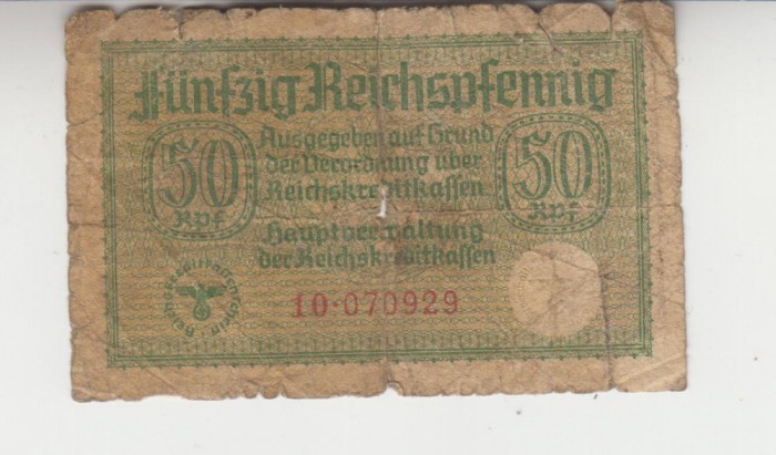 B11 22 - Bancnota foarte veche - Germania - 50 reichspfennig