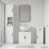 Cumpara ieftin Set de cabinet pentru baie cu 3 piese UTRECHT Alb foarte lucios