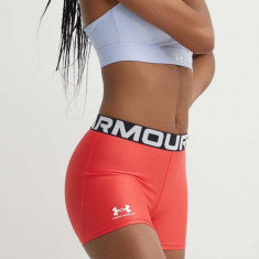 Under Armour pantaloni scurți de antrenament Authentics culoarea rosu, cu imprimeu, medium waist