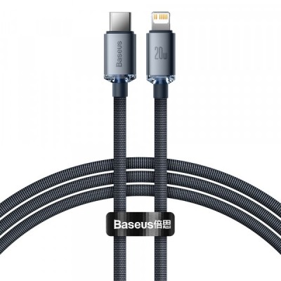 Cablu Date si Incarcare USB-C - Lightning Baseus Crystal Shine Series, 20W, 1.2m, Negru CAJY000201 foto