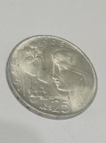 Cehoslovacia 25 de coroane (Kčs) din 1965,argint, emisă pentru a marca a 20-a aniversare a eliberării Cehoslovaciei , 15,9 grame