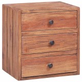 Cumpara ieftin Noptiera cu 3 sertare, 35x25x35 cm, lemn masiv de mahon