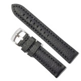 Cumpara ieftin Curea de ceas Peyton Neagra din piele naturala, textura bizonata 20mm, 22mm,