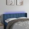 vidaXL Tăblie de pat cu LED, albastru &icirc;nchis, 147x16x78/88 cm, catifea 3123288