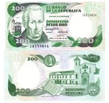 Bancnota Columbia 200 Pesos Oro 01.04.1991 P-429d UNC