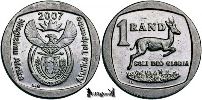 2007, 1 Rand (Hern# Ng20) - Africa de Sud foto
