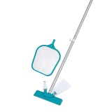 Set curatare piscina Bestway cu plasa, aspirator manual si tija aluminiu 167 cm