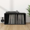 VidaXL Cutie de depozitare viniluri, negru, 71x34x36 cm, lemn compozit