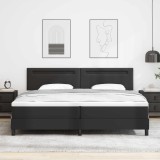 vidaXL Pat cu arcuri cu saltea Negru 200 x 200 cm Piele artificială 3339064