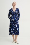 Marc O&#039;Polo rochie culoarea bleumarin, midi, evazată, 502083721101