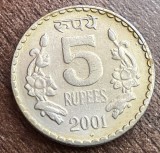 C50 - Moneda foarte veche - India - 5 rupees - 2001