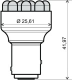 Bec led 12V Bay15d alb, Oem