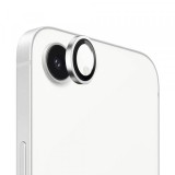 Folie de protectie Camera Spate Blueo Metal Frame pentru Apple iPhone 16e, Sticla Securizata, Argintie