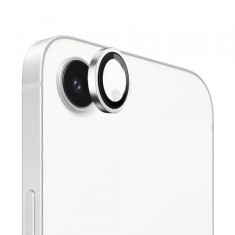 Folie de protectie Camera Spate Blueo Metal Frame pentru Apple iPhone 16e, Sticla Securizata, Argintie