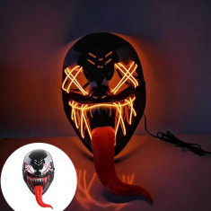 Mască cu LED-uri pentru Halloween Venom Cu Baterii