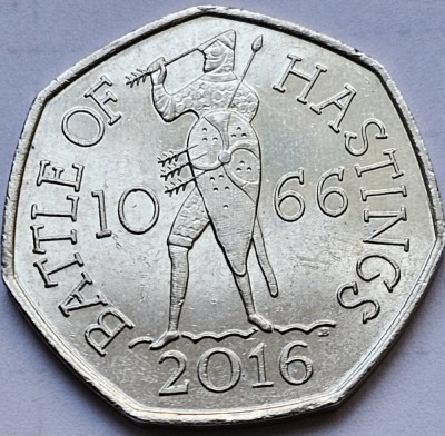 50 pence 2016 Marea Britanie , Battle of Hastings, km#1376 foto