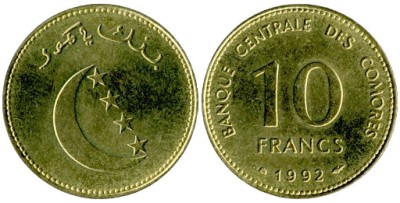 Comores 1992 - 10 francs UNC foto