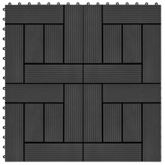 vidaXL Plăci de pardoseală, 22 buc., negru, 30 x 30 cm, WPC, 2 mp