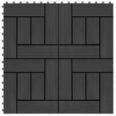 Placi de pardoseala, 11 buc, negru, 30x30 cm, WPC, 1 mp GartenMobel Dekor