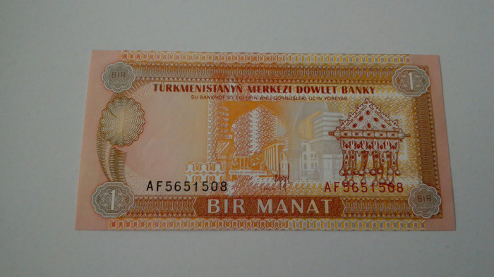 BANCNOTA TURKMENISTAN 1MANAT ,ND,1993,UNC