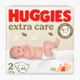 Scutece Huggies, Extra Care, Nr 2, 3-6 kg, 82 buc