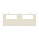 Perete lateral foisor cu ferestre, 6x2 m, crem