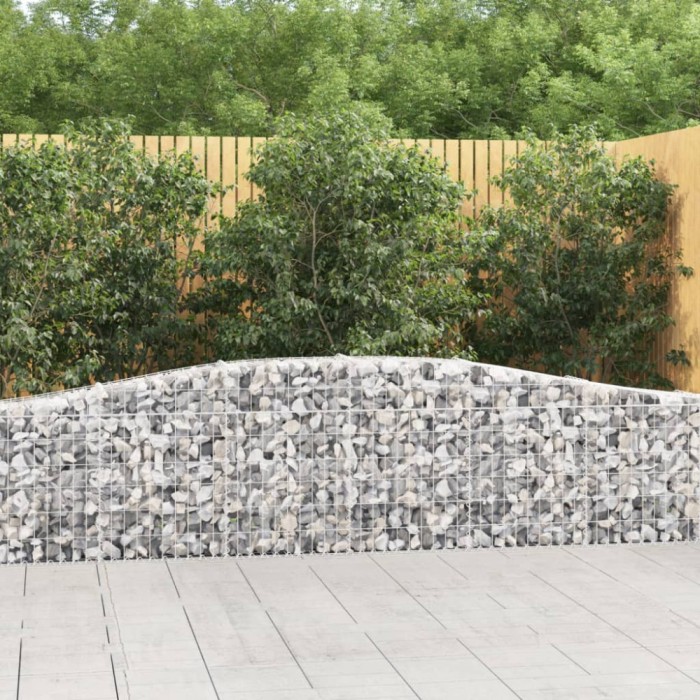 vidaXL Coșuri gabion arcuite 3 buc, 400x30x60/80 cm, fier galvanizat 3145801