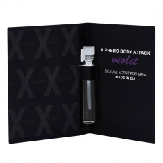 Parfum pentru bărbați pentru a atrage femeile X-Phero Body Attack Violet pentru bărbați, 1 ml