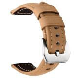 Curea piele naturala compatibila Samsung Galaxy Watch 46mm, Telescoape QR, Kaki, Very Dream