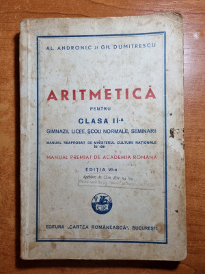 manual de aritmetica pentru clasa a 6- a - din anul 1941 foto
