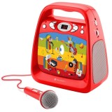 Cumpara ieftin CD player cu Bluetooth si functie karaoke GoGEN DECKO, USB, MP3, Microfon, Rosu