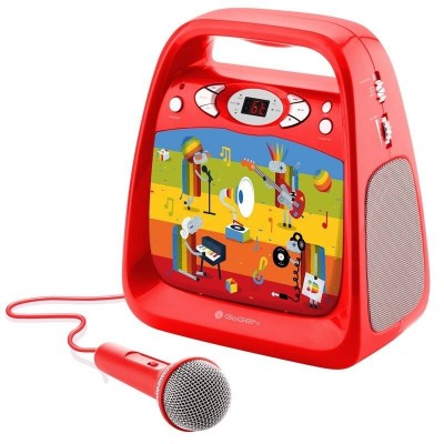 CD player cu Bluetooth si functie karaoke GoGEN DECKO, USB, MP3, Microfon, Rosu foto