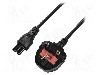 Cablu alimentare AC, 1.8m, 3 fire, culoare negru, BS 1363 (G) mufa, IEC C5 mama, LOGILINK - CP120
