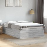 VidaXL Cadru de pat, gri sonoma, 140x190 cm, lemn prelucrat