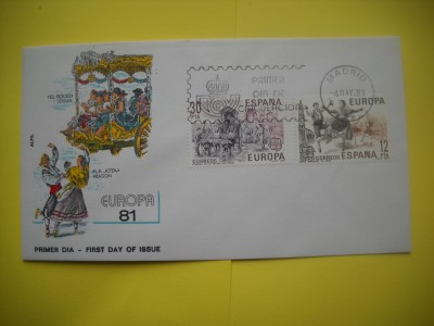 HOPCT PLIC FDC S NR 70 - SPANIA -EUROPA CEPT 1981 foto