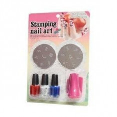 Kit Stampile pentru Decorarea Unghiilor Nail Art cu Oja foto