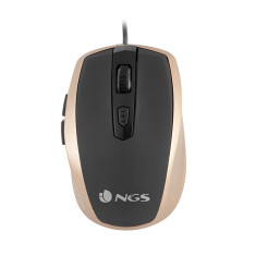 Mouse optic NGS, USB, 800/1600 dpi, 6 butoane, Negru/Auriu foto