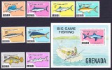 DB1 Fauna Marina Pesti Vas Pescuit Sportiv Grenada 8 v. + SS MNH, Nestampilat