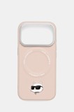 Karl Lagerfeld husă pentru telefon iPhone 17 Pro culoarea roz, KLHMP17LPSMLRCHP