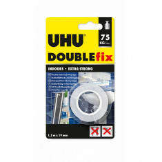 UHU Double Fix – bandă adezivă față-verso – 19 mm x 1,5 m