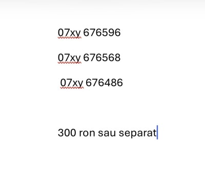 Cartele numere consecutive foto