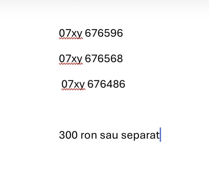 Cartele numere consecutive