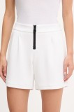 Sportalm pantaloni scurți culoarea alb, cu imprimeu, high waist, 650203