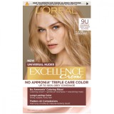 Vopsea de par permanenta fara amoniac Excellence Universal Nudes 9U Very Light Blonde, 192ml, L&#039;Oreal Paris