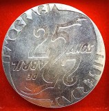 (A8) MONEDA DIN ARGINT PORTUGALIA - 1000 ESCUDOS 1999, 25 DE ANI DE LA REVOLUTIA GAROAFELOR, Europa