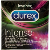 Prezervative DUREX Intense 3 Buc, Prezervative din Latex, Prezervative Fara Aroma, Prezervative Transparente, Prezervative Lubrifiate, Prezervative DU