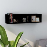 vidaXL Raft de perete CD-uri, negru, 75 x 18 x 18 cm, lemn prelucrat